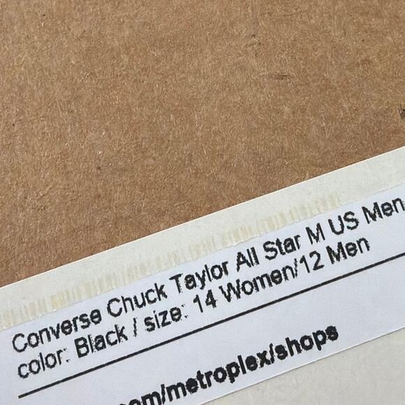 Converse Unisex Black Chuck Taylor All Star Canvas High Top Shoe Size W14 M12 - Picture 9 of 11